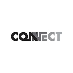 CONNECT letter logo design vector