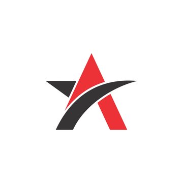 A letter star logo design vector