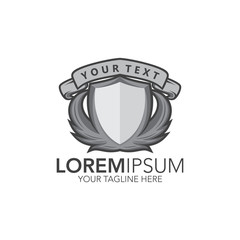 Shield design with ribbon icon