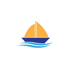 Boat logo template icon design