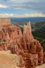 Intriguing rock spires at Paria View in Bryce Canyon National Park, Utah, USA. Portrait orientation.