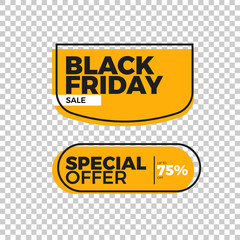 Black friday sale label sticker design. Sale design element for promotion