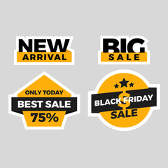 Black friday sale label sticker design. Sale design element for promotion