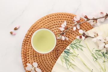 cup of coffee and flowers