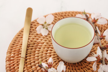 cup of tea with flowers