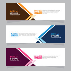 Vector abstract design web banner template. Web Design Elements - Header Design. Abstract geometric web banner template on grey background.Modern banner.