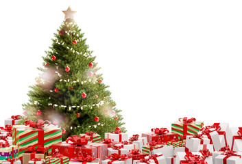 Christmas gifts festive presents design 3d-illustration