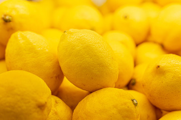 Fresh lemon in the supermarket