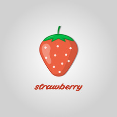 Fototapeta premium Strawberry fruit logo vector template. Strawberry in flat style. Strawberry icon. Strawberry and Healthy Fruit design with modern style. Vector illustration
