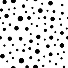 Dots seamless pattern. Monochromatic circles texture background.