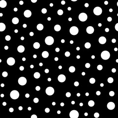 Dots seamless pattern. Monochromatic circles texture background.