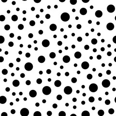 Dots seamless pattern. Monochromatic circles texture background.