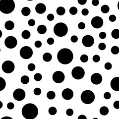 Dots seamless pattern. Monochromatic circles texture background.