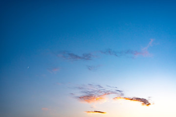 Evening sky with white clouds. Evening sky with copy space.