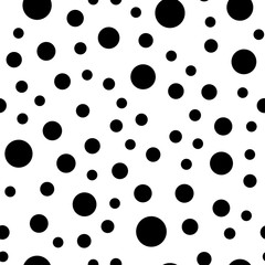 Dots seamless pattern. Monochromatic circles texture background.