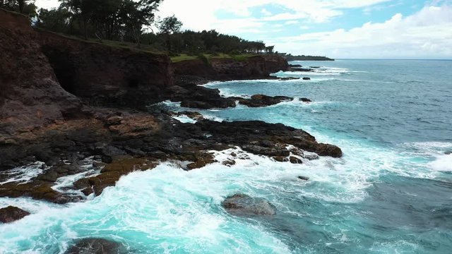 North Kohala, Hawaii, Coastal Pan With Drone.