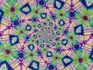 Colorful digital graphic kaleidoscope symmetry mandala style in laser light trial pattern, Tie Dye , spiderweb art abstract background for art projects, banner, business,   card, 3D, template
