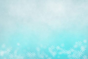 blue winter background with snowflakes