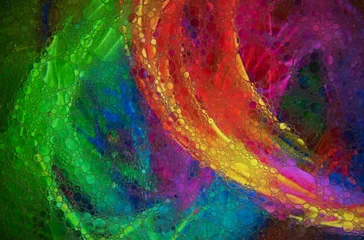 Foto op Canvas Mixing water and oil to form beautiful colorful abstract backgrounds  © Phillip Rubino