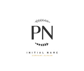 P N PN Beauty vector initial logo, handwriting logo of initial signature, wedding, fashion, jewerly, boutique, floral and botanical with creative template for any company or business.