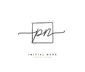 P N PN Beauty vector initial logo, handwriting logo of initial signature, wedding, fashion, jewerly, boutique, floral and botanical with creative template for any company or business.