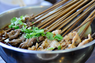 grilled pork in spicy soup, Chinese style