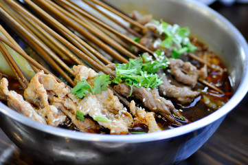 grilled pork in spicy soup, Chinese style