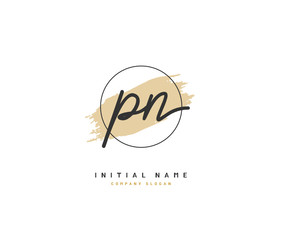 P N PN Beauty vector initial logo, handwriting logo of initial signature, wedding, fashion, jewerly, boutique, floral and botanical with creative template for any company or business.