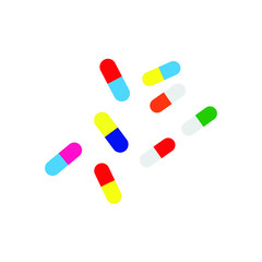 Tablets on white background