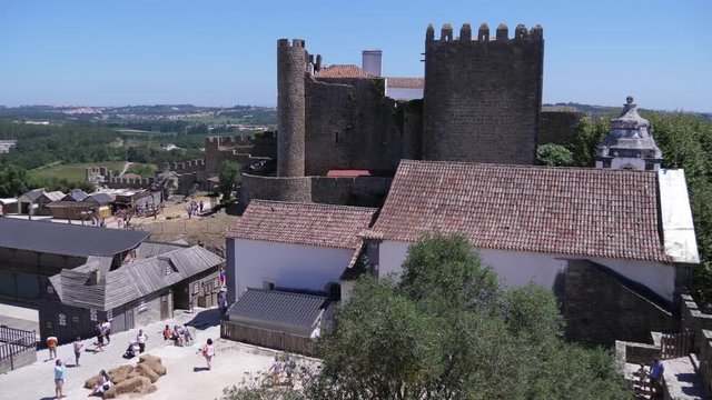 historical medieval town castle obidos portugal 4k