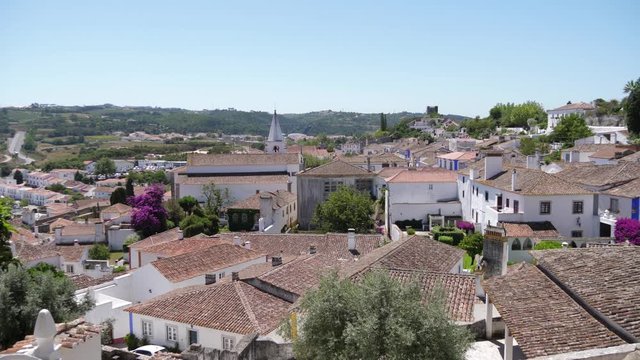 historical medieval town castle obidos portugal 4k