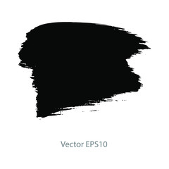 brush strokes watercolor background. Vector black paint
