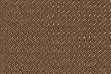 Pale brown leather background with imitation weave texture. Glossy dermantine, artificial leather structure.