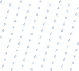blue raindrops. stylized abstract rain. vector seamless pattern. simple baby repetitive background. textile paint. fabric swatch. wrapping paper. continuous print. design element for cards books ads