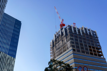 建設中のビル