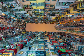 The Yick Cheong complex, one of the most famous residential building in Hong Kong. With his symmetries and his colors has become a real landmark