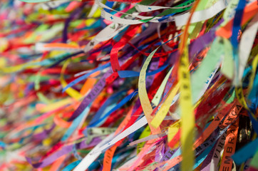 .Great colorful background of the famous ribbons of Senhor do Bonfin, Salvador Brazil.