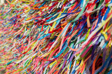 .Great colorful background of the famous ribbons of Senhor do Bonfin, Salvador Brazil.