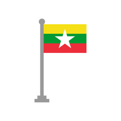 Myanmar flag icon vector design symbol