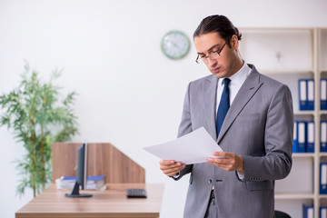 Unhappy male businessman in the office