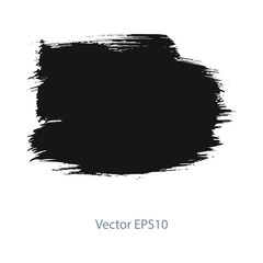 brush strokes watercolor background. Vector black paint