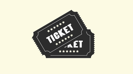 Flat design colorful retro film, event, theater, cinema entrance ticket.  illustration.
