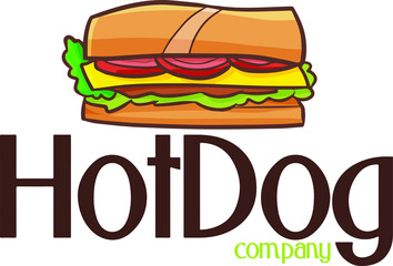 Cute and funny logo for hot dog restaurant or company