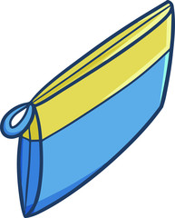 Cute and funny blue pencil case made from fabric