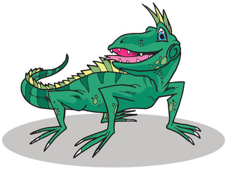 Naklejka premium Cute Iguana Vector Illustration