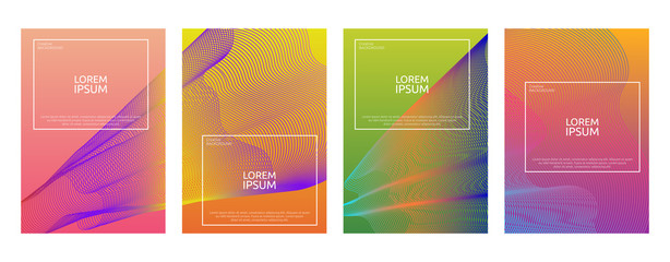 Colorful Gradient Minimal Geometric Line Pattern Background Cover Template