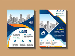 A modern business cover brochure layout with shape vector illustration