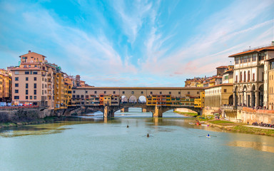 Plakat Ponte Vecchio over Arno river in Florence, Italy