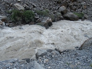 wild wiver in the mountains with too much water