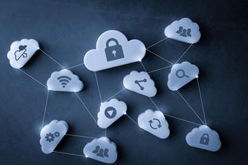 Cloud technology icon for online shopping global business concept